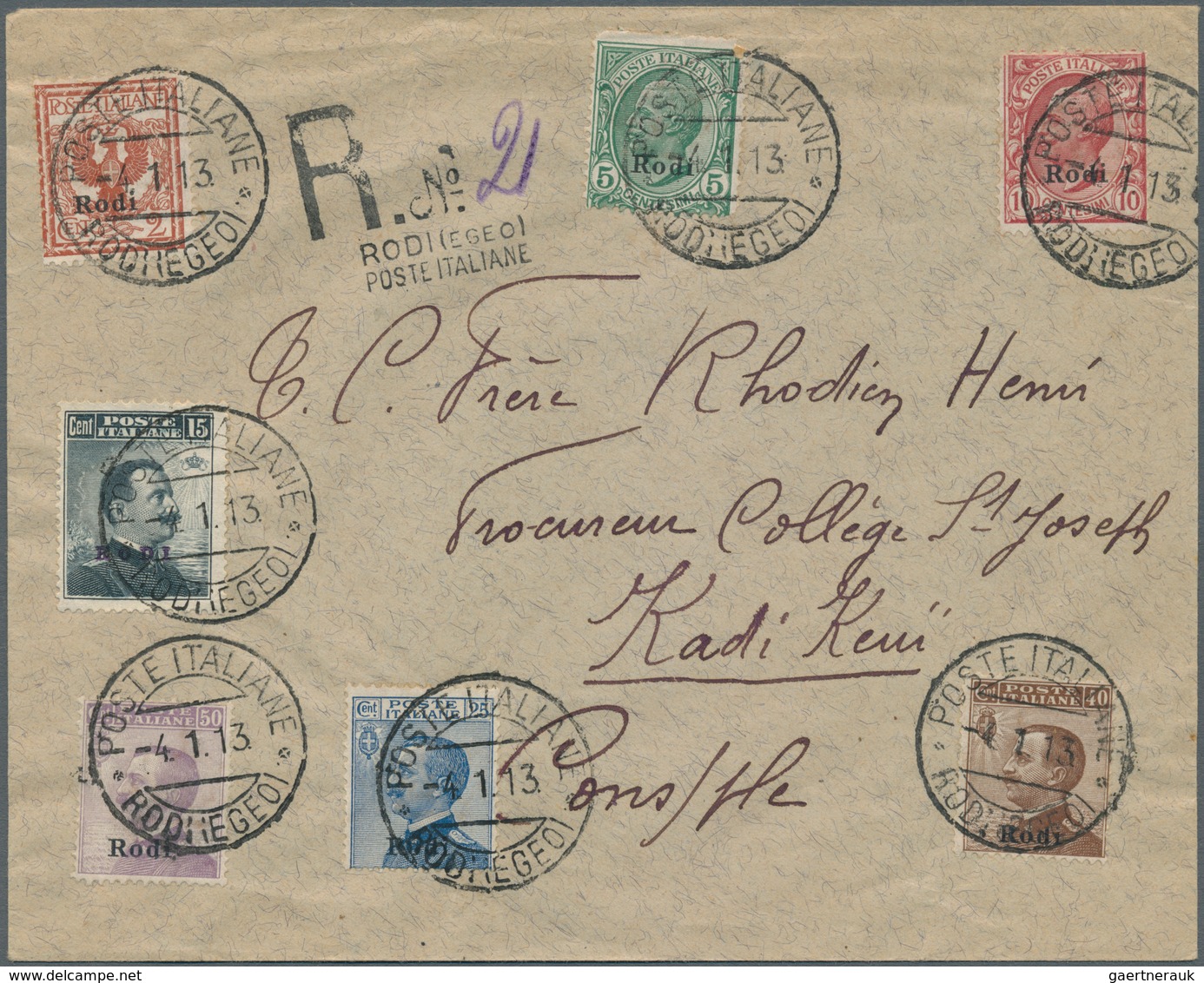 24768 Italienische Kolonien: 1912/1913, Aegean Islands/Levant/Libya, Lot Of 14 Envelopes (partly Shortened - Emissions Générales