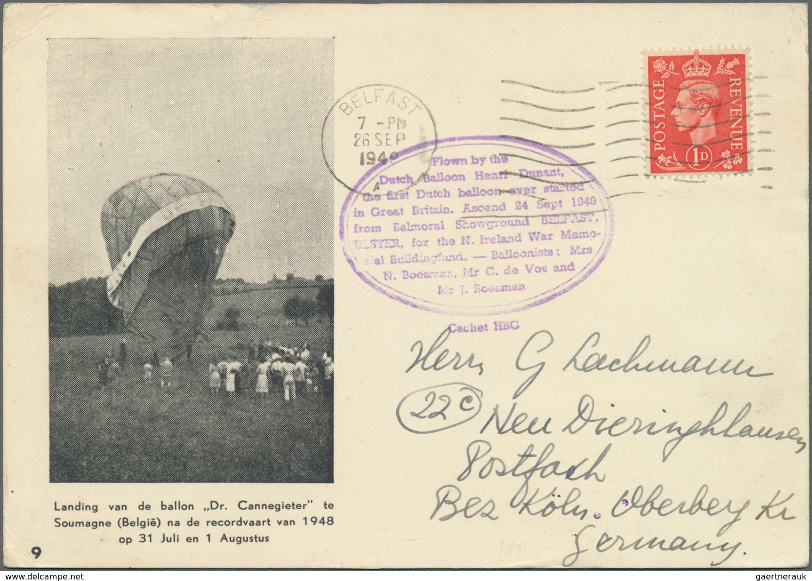 24800 Ballonpost: 1927/1955, Lot Of 26 Balloon Mail Covers/cards, Mainly Europe Incl. Germany, E.g. 1927 S - Montgolfières