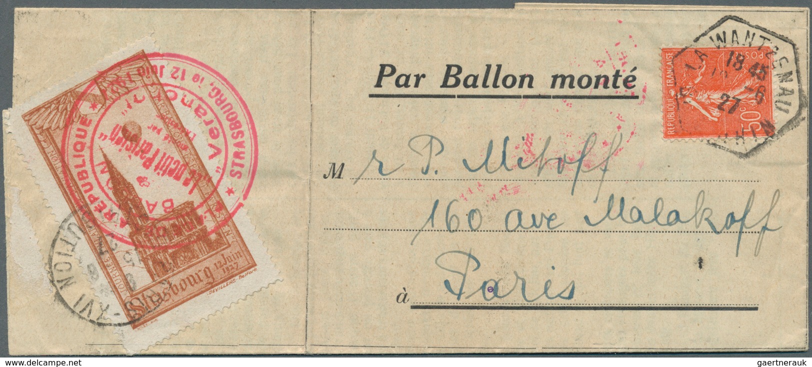 24800 Ballonpost: 1927/1955, lot of 26 balloon mail covers/cards, mainly Europe incl. Germany, e.g. 1927 S