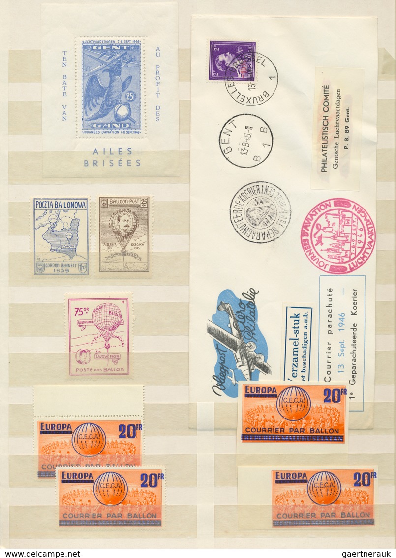24801 Ballonpost: 1937/1951, Belgium Ballon Stamps, A Neat Collection Incl. 1937 And 1939 Gordon Bennet, 1 - Montgolfières