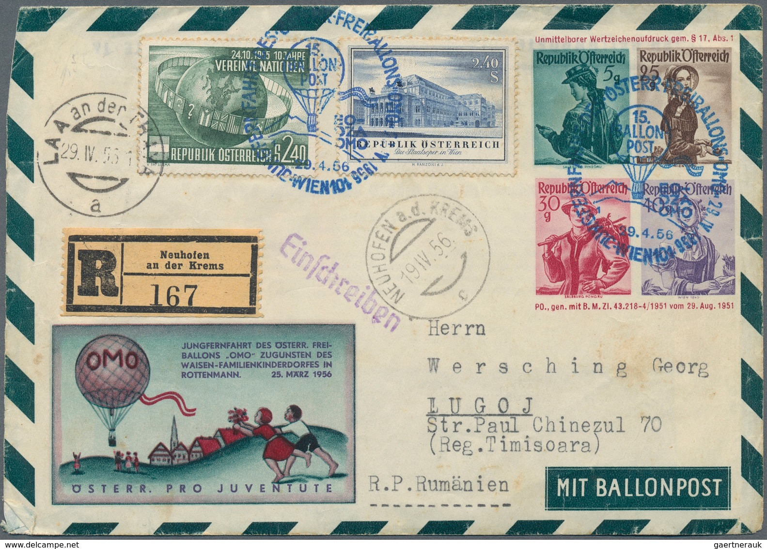 24802 Ballonpost: 1948/2001, Umfangreiche Sammlung Von Ca. 480 Belegen Der österreichischen Kinderdorf-Bal - Montgolfières