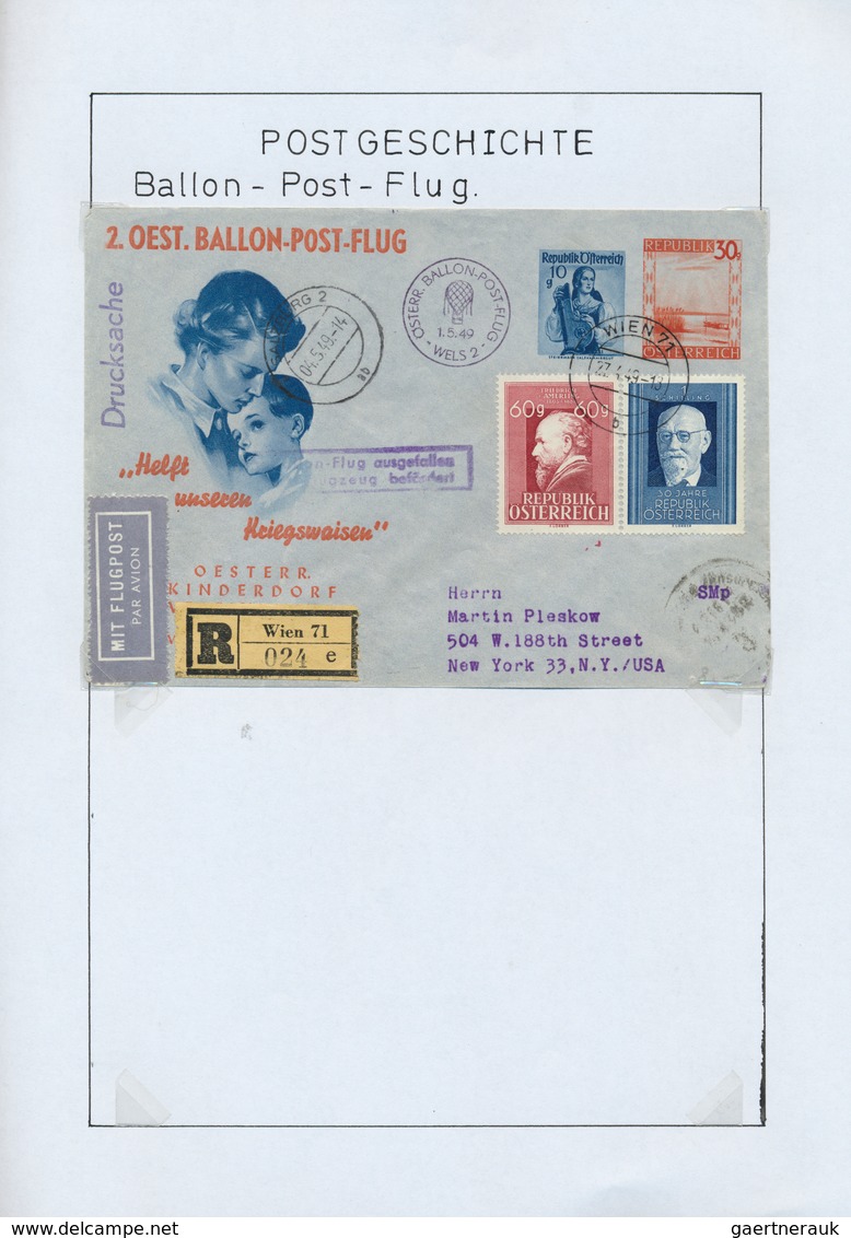 24803 Ballonpost: Ab 1949, Österreich Et Al. Sammlung In 2 Bänden Mit über 350 Belegen. Viel Österreich, A - Montgolfières