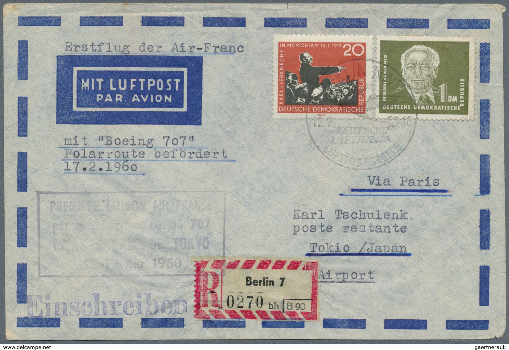 24810 Flugpost Deutschland: 1955/1965, Sammlung Von 100 Augenscheinlich Nur Verschiedenen Erst- Und Sonder - Poste Aérienne & Zeppelin