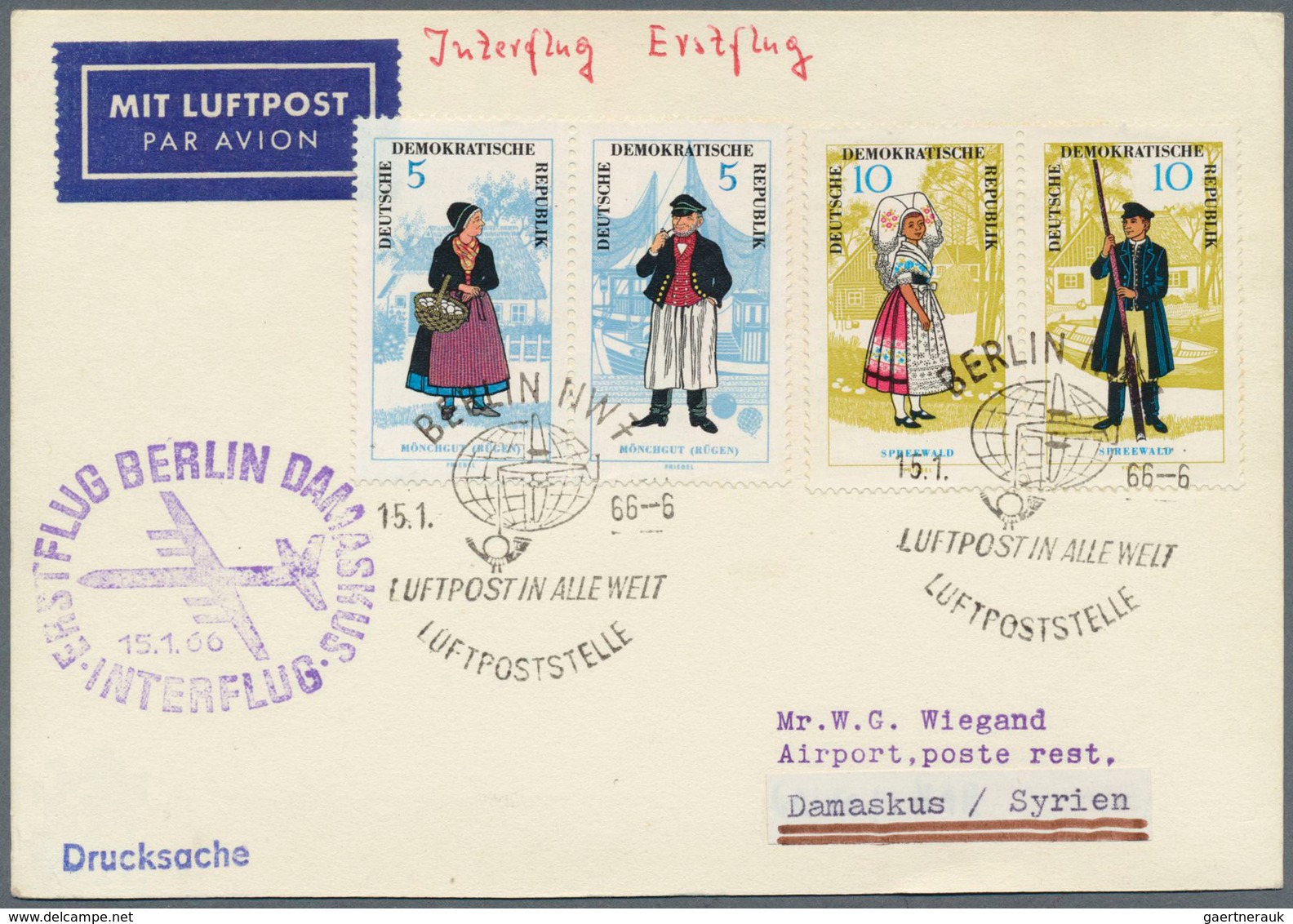 24810 Flugpost Deutschland: 1955/1965, Sammlung Von 100 Augenscheinlich Nur Verschiedenen Erst- Und Sonder - Poste Aérienne & Zeppelin