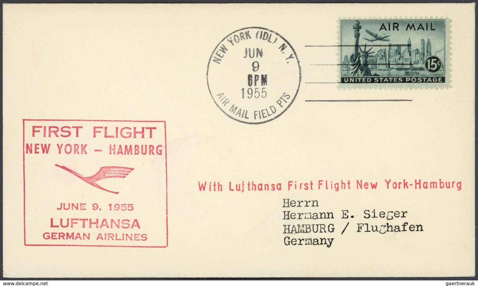 24811 Flugpost Deutschland: 1955/1963, Lufthansa-Erstflüge, Sammlung von ca. 310 augenscheinlich nur versc