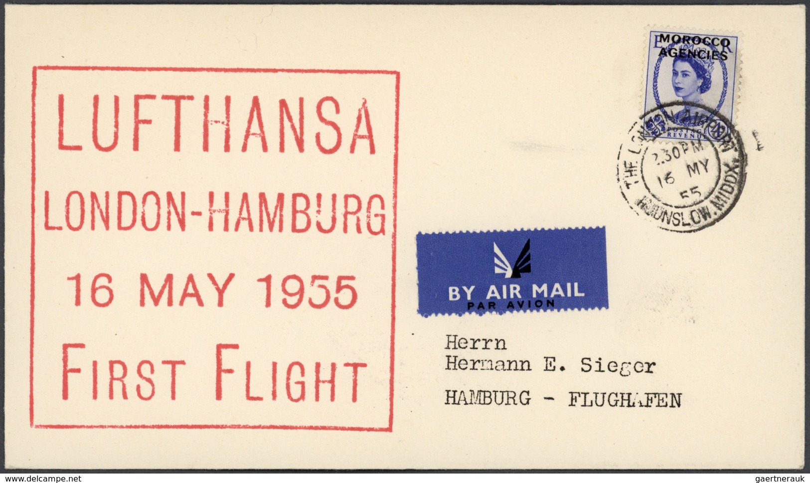 24811 Flugpost Deutschland: 1955/1963, Lufthansa-Erstflüge, Sammlung von ca. 310 augenscheinlich nur versc