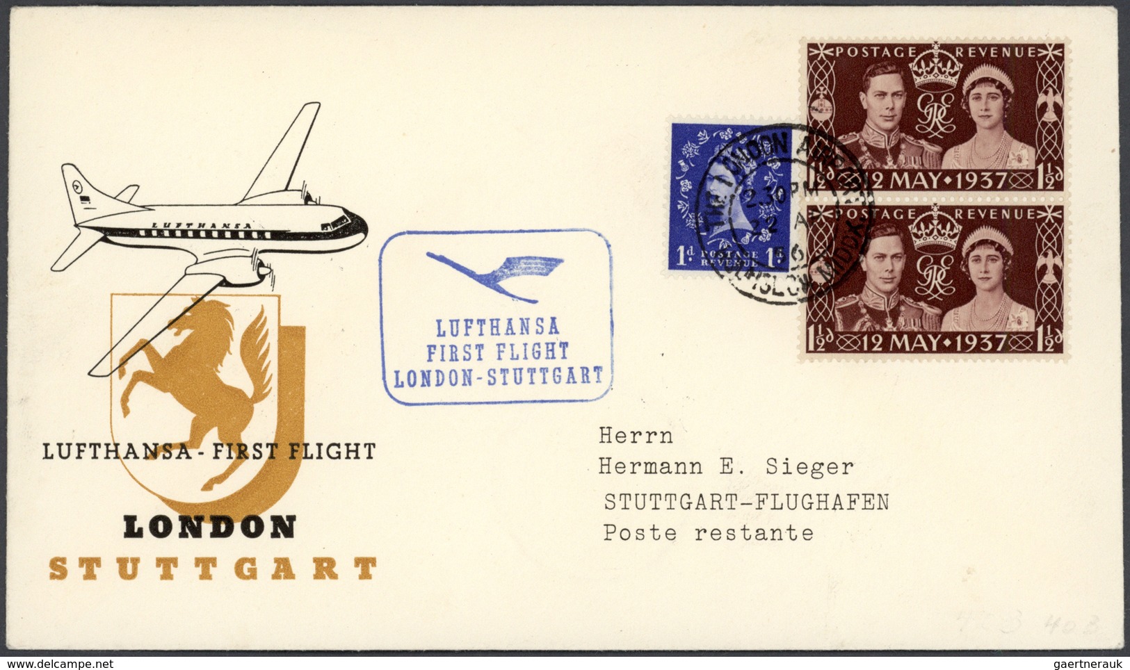 24811 Flugpost Deutschland: 1955/1963, Lufthansa-Erstflüge, Sammlung von ca. 310 augenscheinlich nur versc