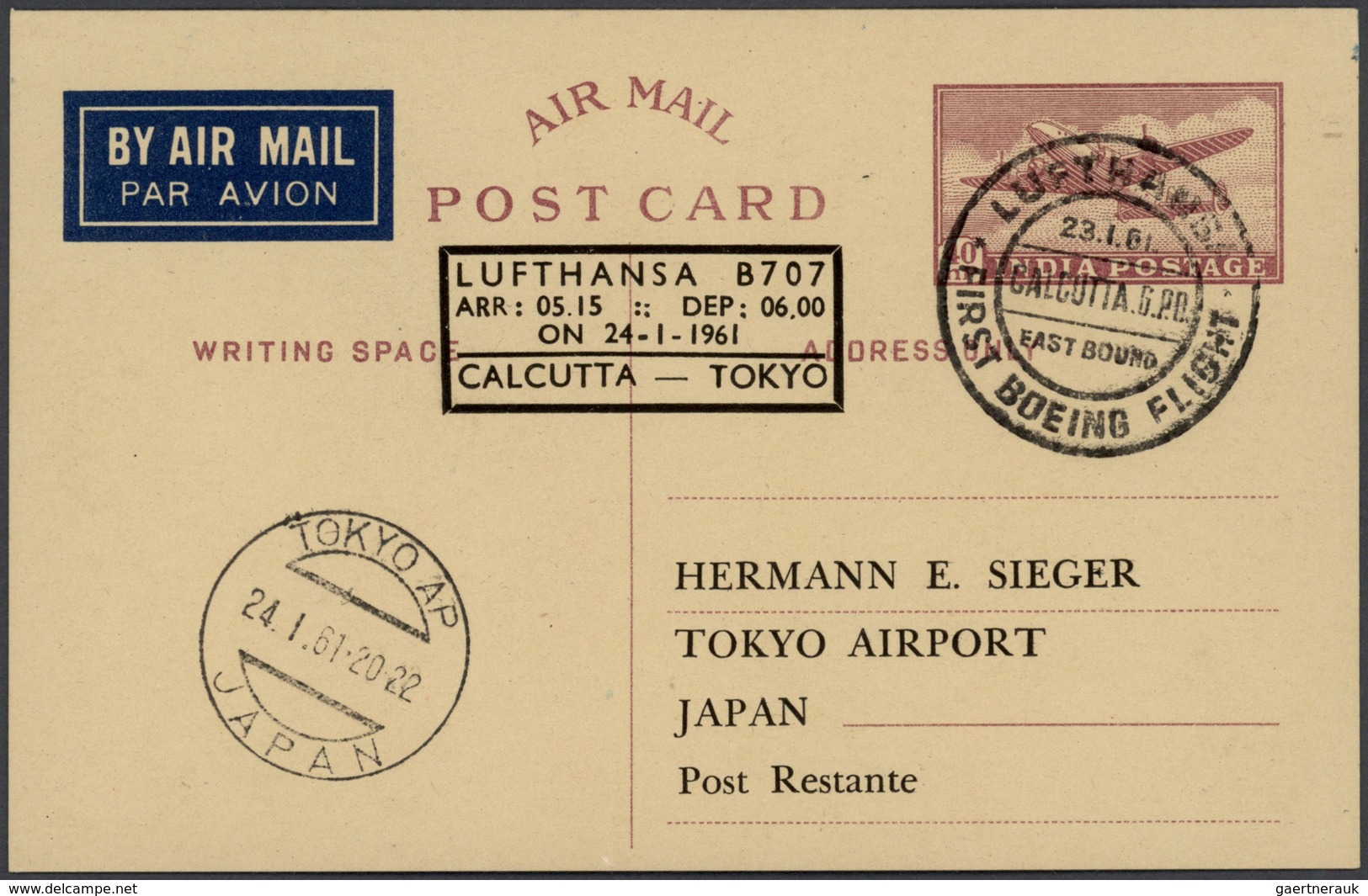 24811 Flugpost Deutschland: 1955/1963, Lufthansa-Erstflüge, Sammlung von ca. 310 augenscheinlich nur versc