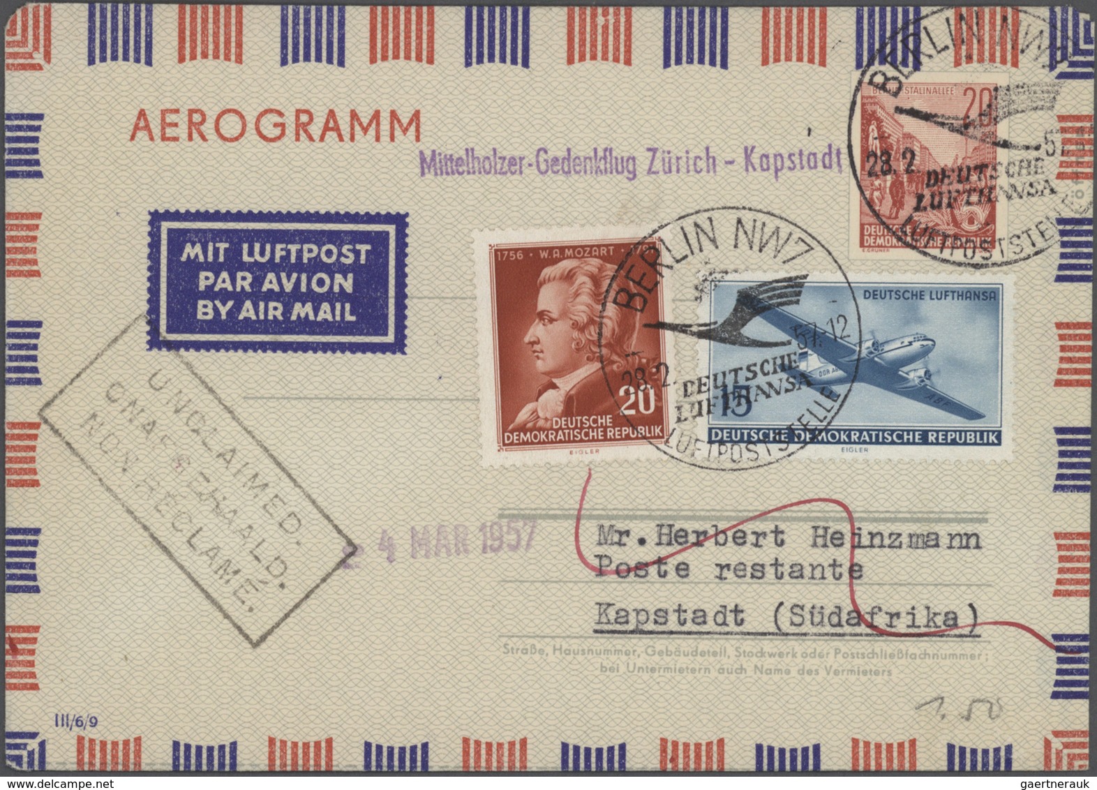 24812 Flugpost Deutschland: 1956 - 1980 (ca.), DDR, Posten von über 570 speziellen Flugbelegen, sehr viele