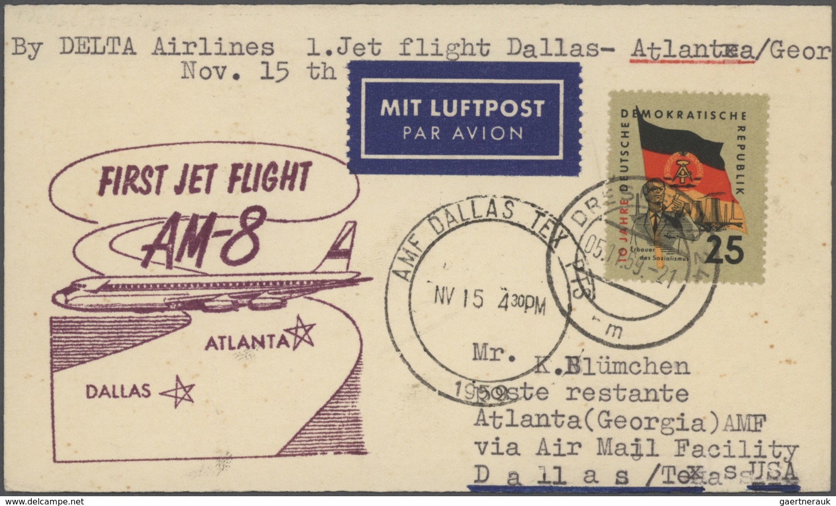 24812 Flugpost Deutschland: 1956 - 1980 (ca.), DDR, Posten von über 570 speziellen Flugbelegen, sehr viele