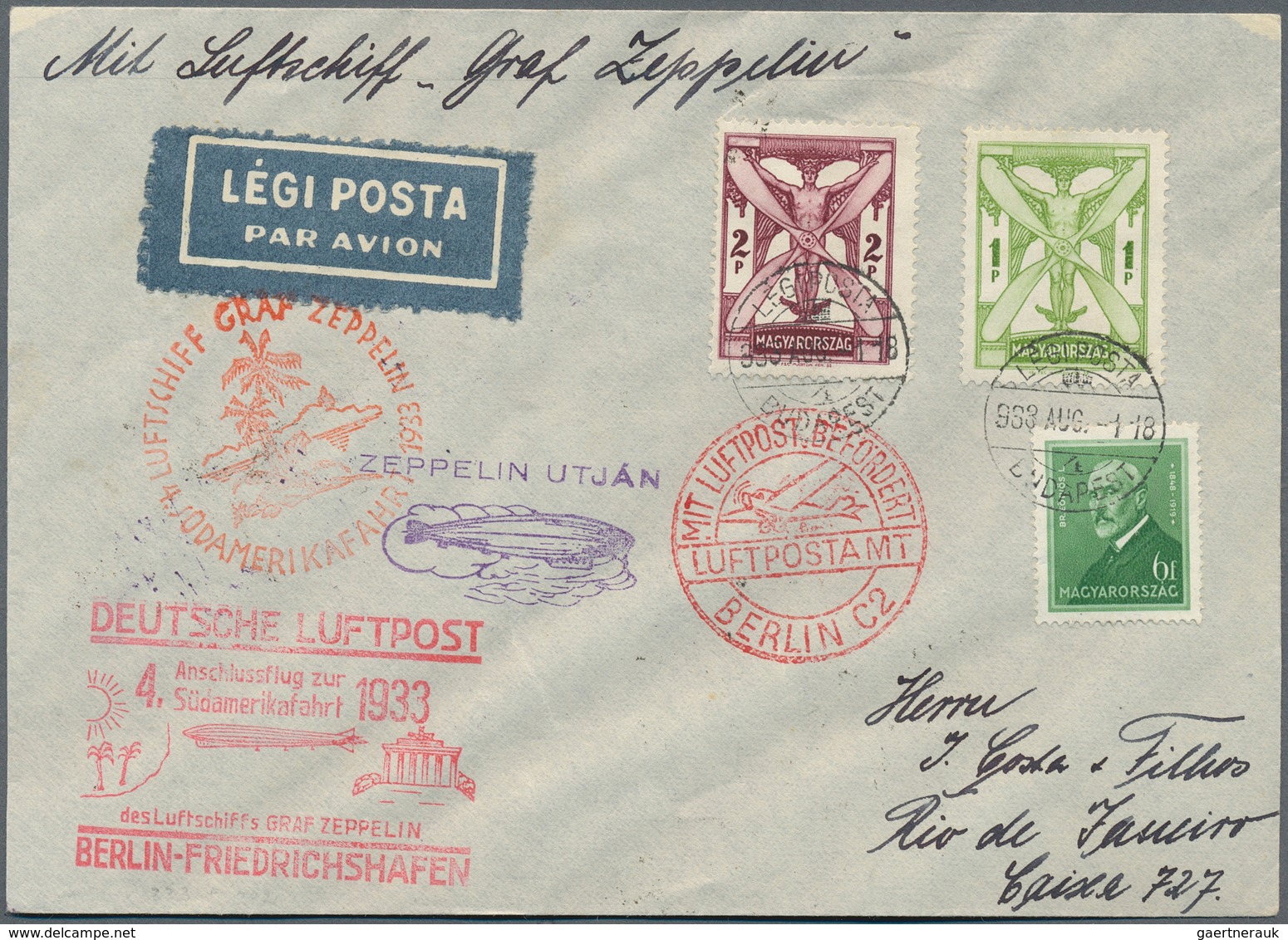 24813 Flugpost Europa: 1909/1940 (ca.), Accumulation In Two Albums With About 220 Mostly Airmail Covers Wi - Autres - Europe