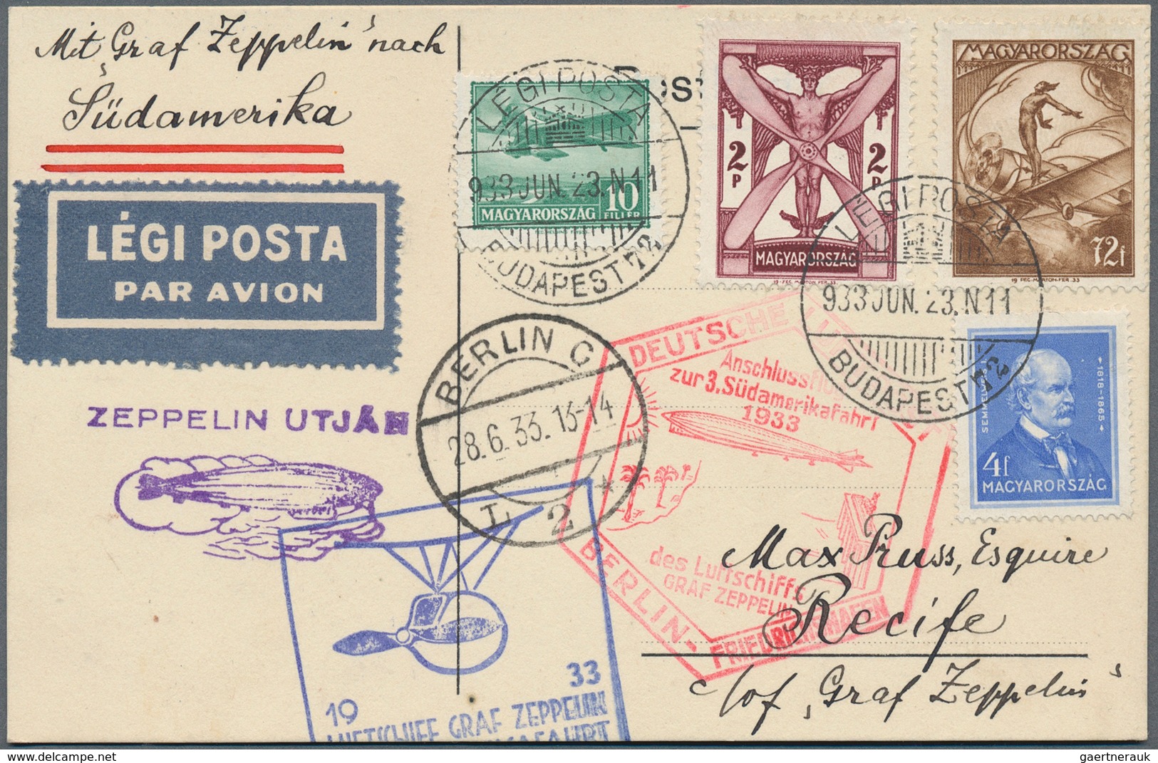 24813 Flugpost Europa: 1909/1940 (ca.), accumulation in two albums with about 220 mostly airmail covers wi