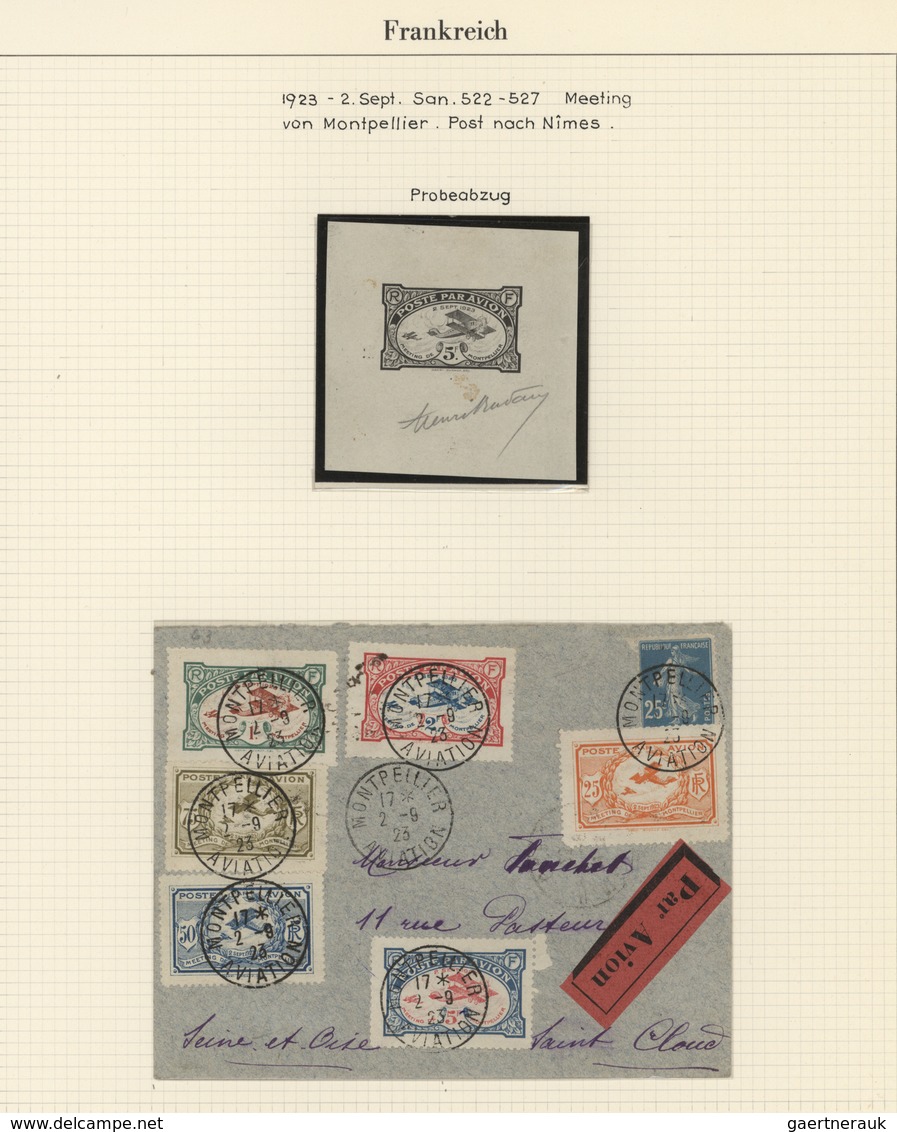 24815 Flugpost Europa: 1912/1924, FLUGPOST FRANKREICH, Tolle Spezialsammlung Auf Blättern Im Klemmbinder, - Autres - Europe