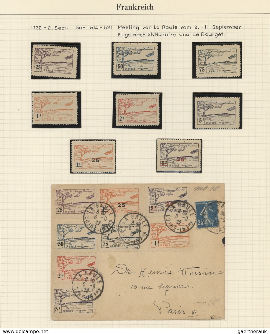 24815 Flugpost Europa: 1912/1924, FLUGPOST FRANKREICH, tolle Spezialsammlung auf Blättern im Klemmbinder,