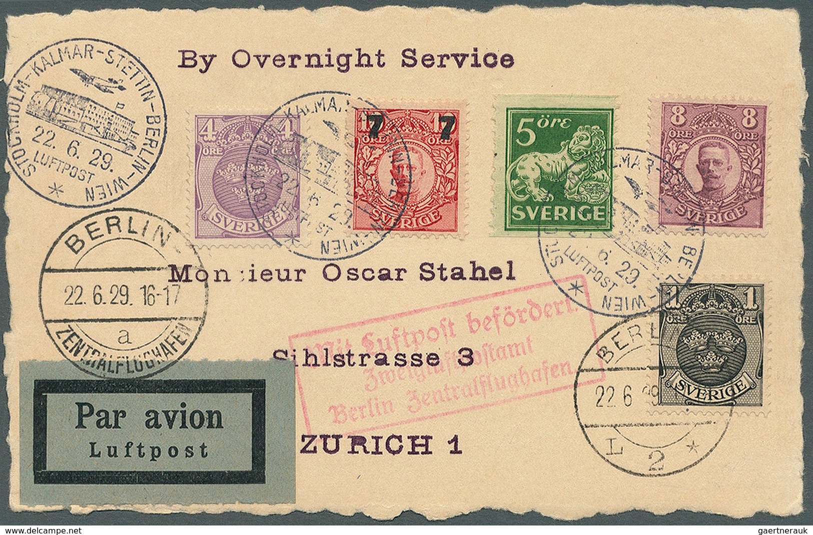 24817 Flugpost Europa: 1928/1990, SCHWEDEN LUFTPOST, vielseitiger Sammlungsbestand von ca. 250 Briefen und