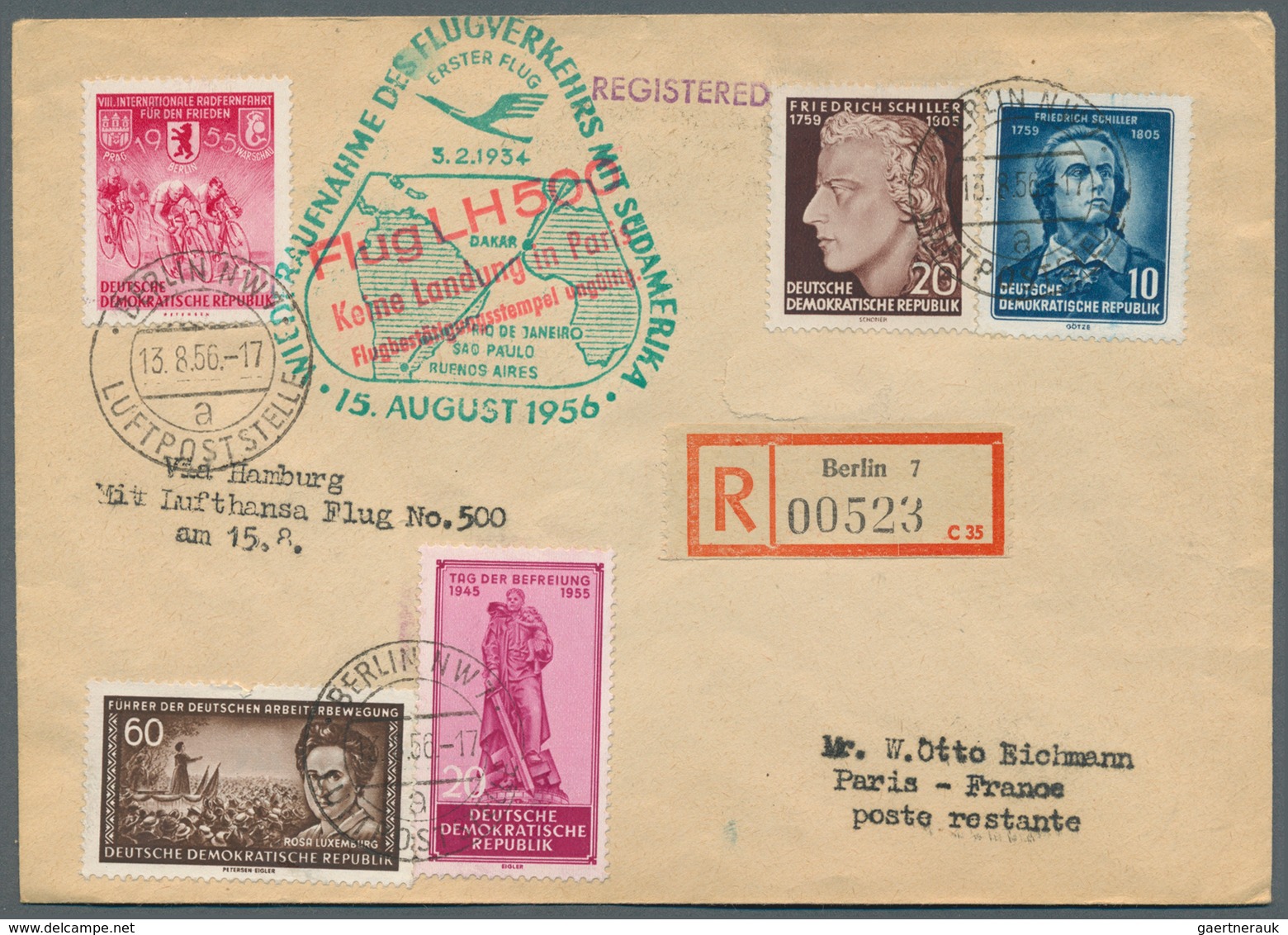 24818 Flugpost Europa: 1939/1964, Lot Of 42 Airmail Covers/cards, Mainly First Flights Lufthansa (West/Eas - Autres - Europe