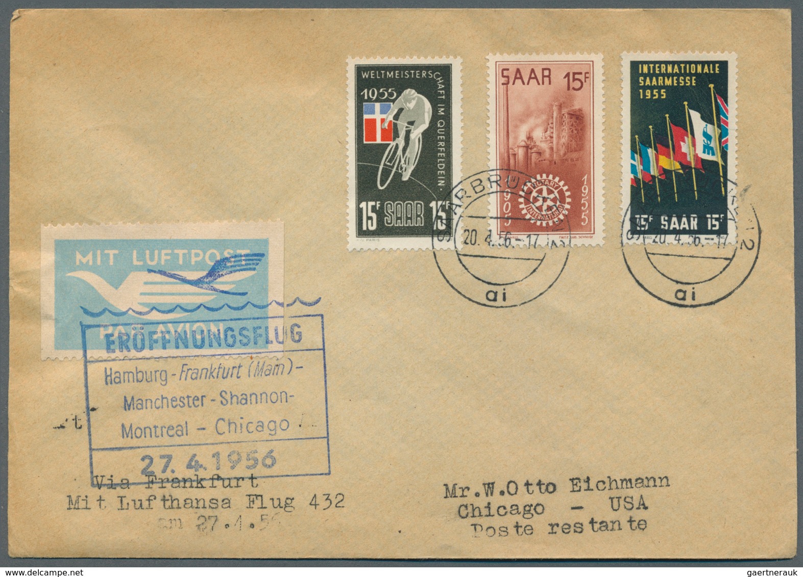 24818 Flugpost Europa: 1939/1964, Lot Of 42 Airmail Covers/cards, Mainly First Flights Lufthansa (West/Eas - Autres - Europe