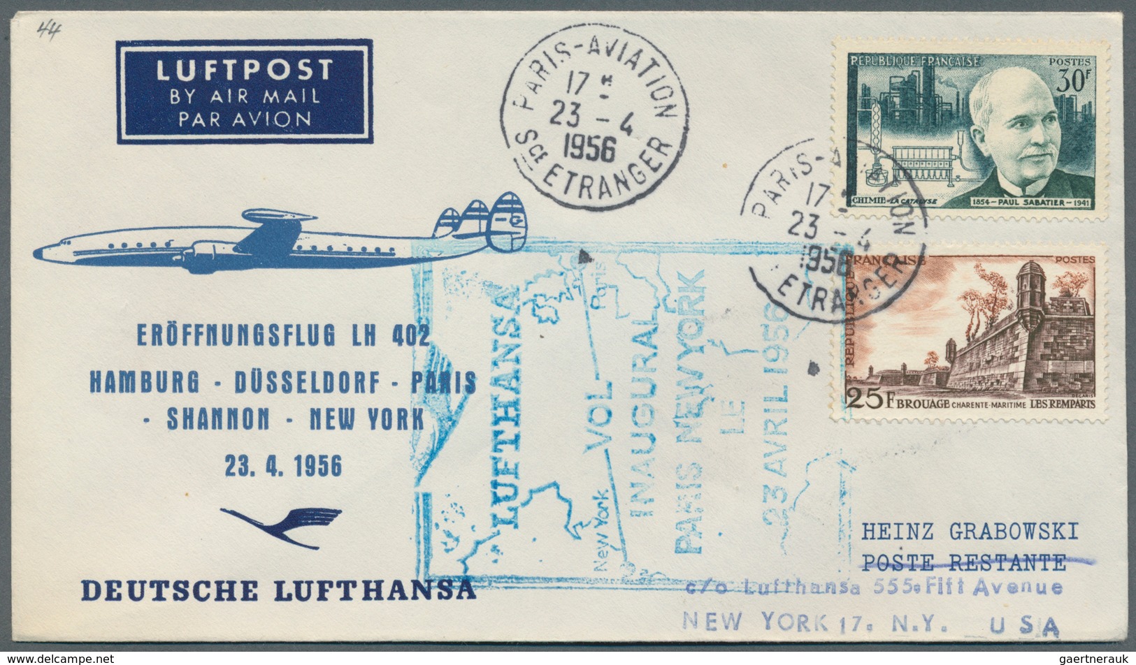 24818 Flugpost Europa: 1939/1964, Lot Of 42 Airmail Covers/cards, Mainly First Flights Lufthansa (West/Eas - Autres - Europe