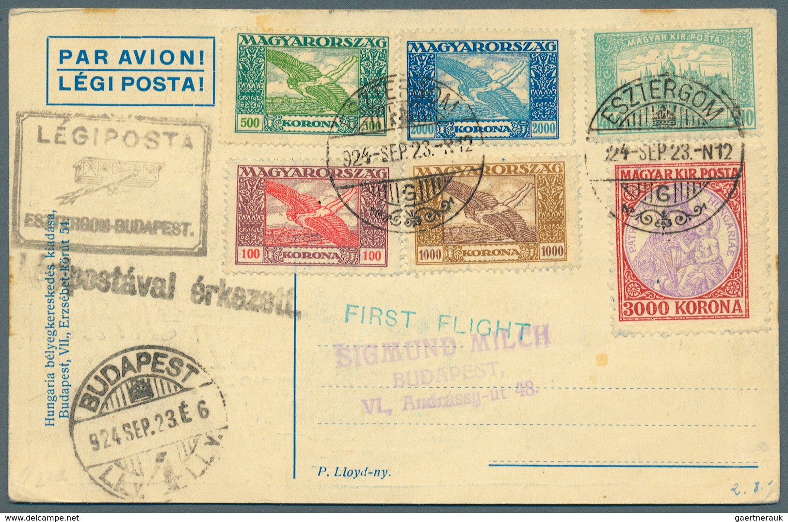 24822 Flugpost Übersee: Ab 1923: 79 frühe Flugbelege, einige nach Afrika, viele dekorative Erstflugbelege,