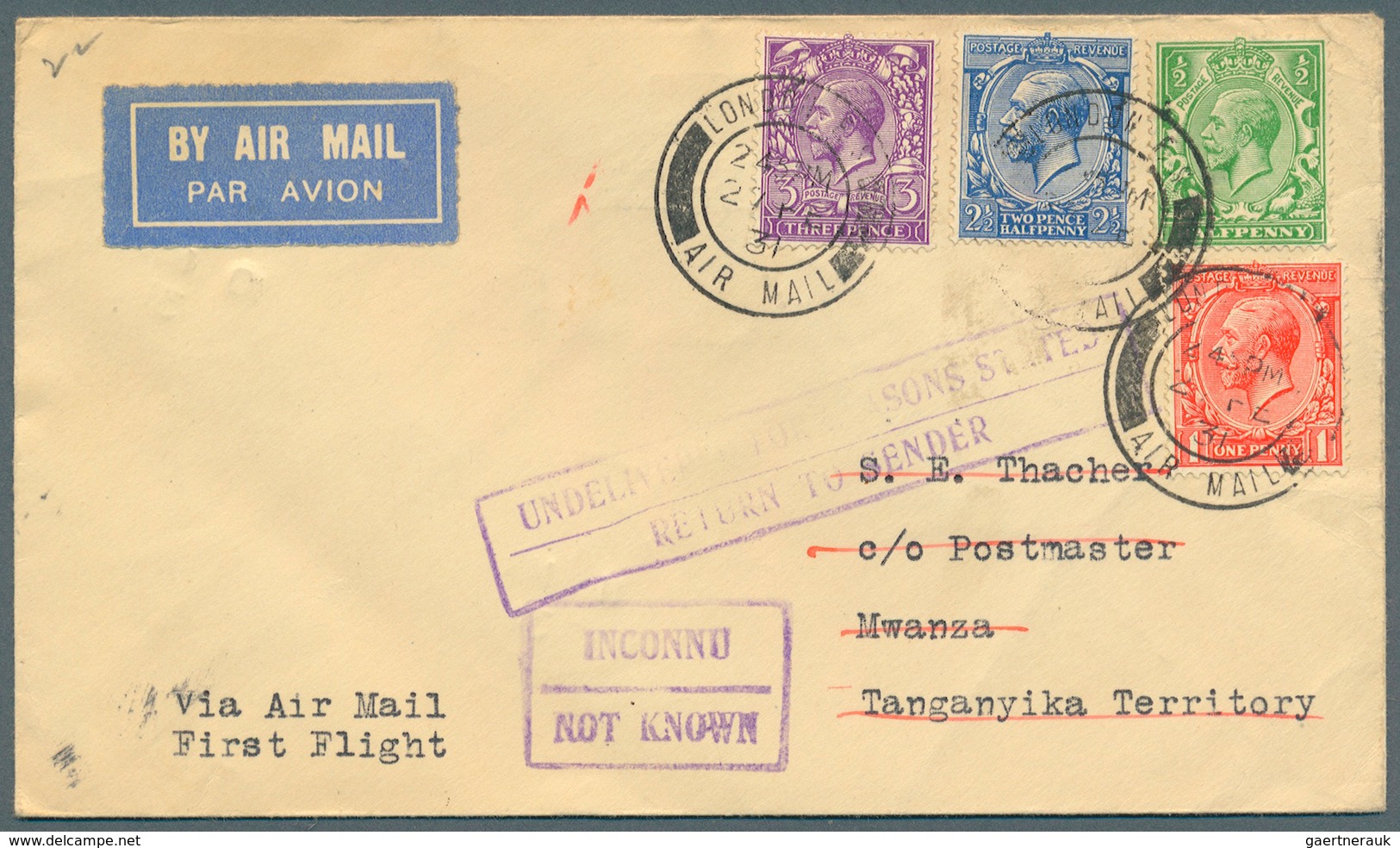24822 Flugpost Übersee: Ab 1923: 79 frühe Flugbelege, einige nach Afrika, viele dekorative Erstflugbelege,