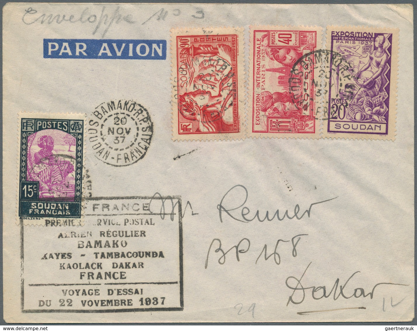 24824 Flugpost Übersee: 1924/1937, French Colonies, Group Of Seven Airmail Covers/cards, E.g. 1925 Senegal - Altri & Non Classificati