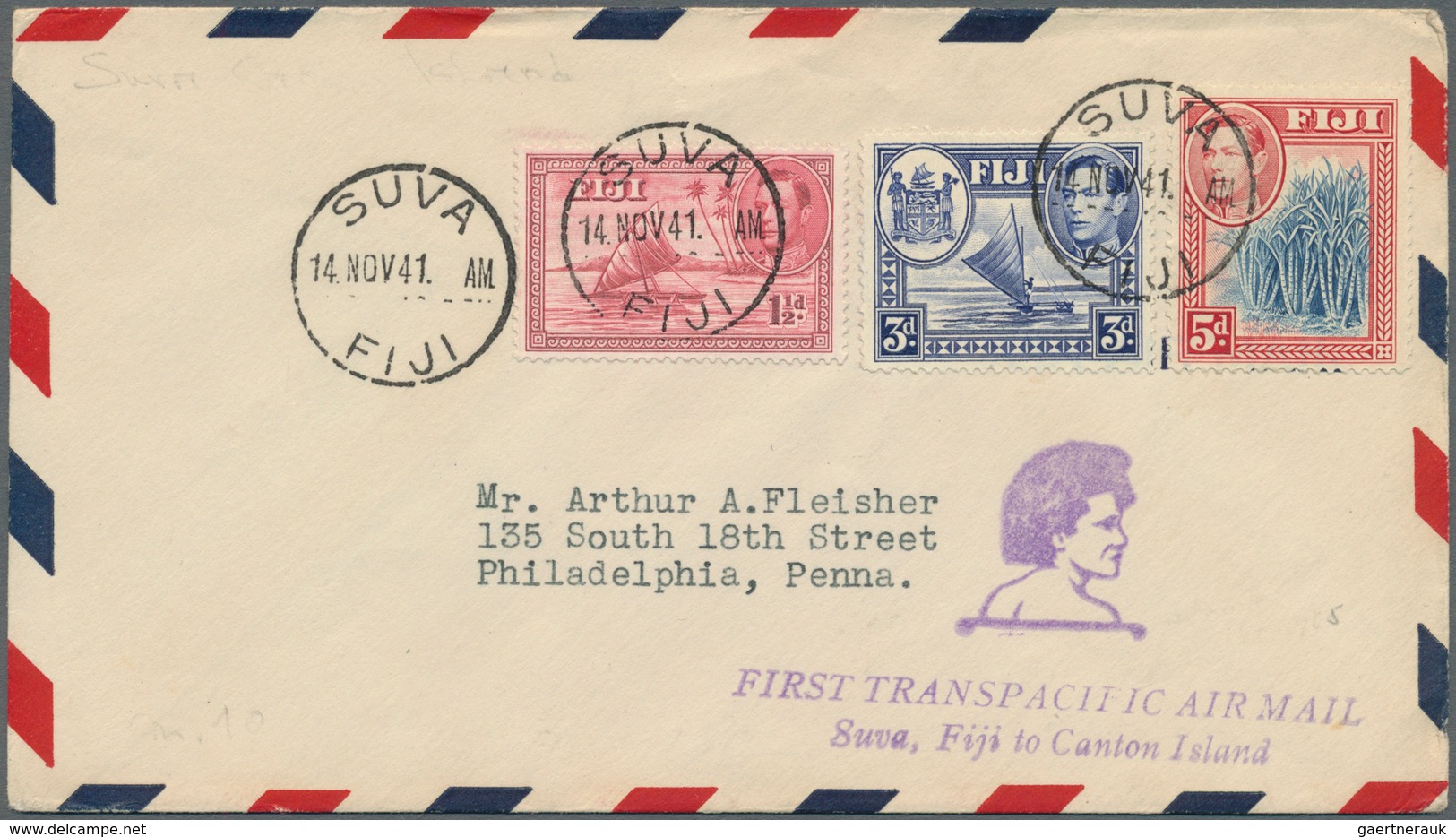 24825 Flugpost Übersee: 1929/1941, British Colonies, Group Of 13 Airmail Covers/cards, E.g. Two Covers "LA - Autres & Non Classés