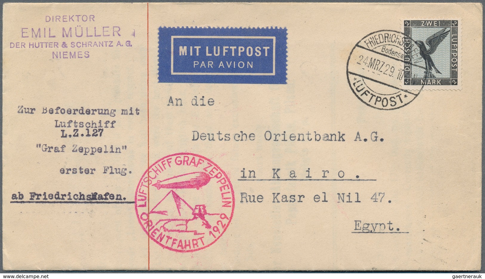 24840 Zeppelinpost Deutschland: 1909/37, Sammlung inkl. Doubletten mit ca. Zeppelin- und Luftpostbelege, d