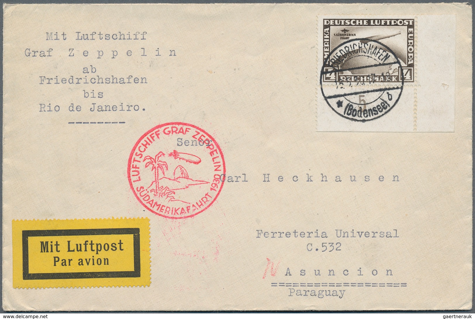 24841 Zeppelinpost Deutschland: 1912/1936, umfangreicher Sammlungsbestand inkl. etwas Flugpost mit ca. 85