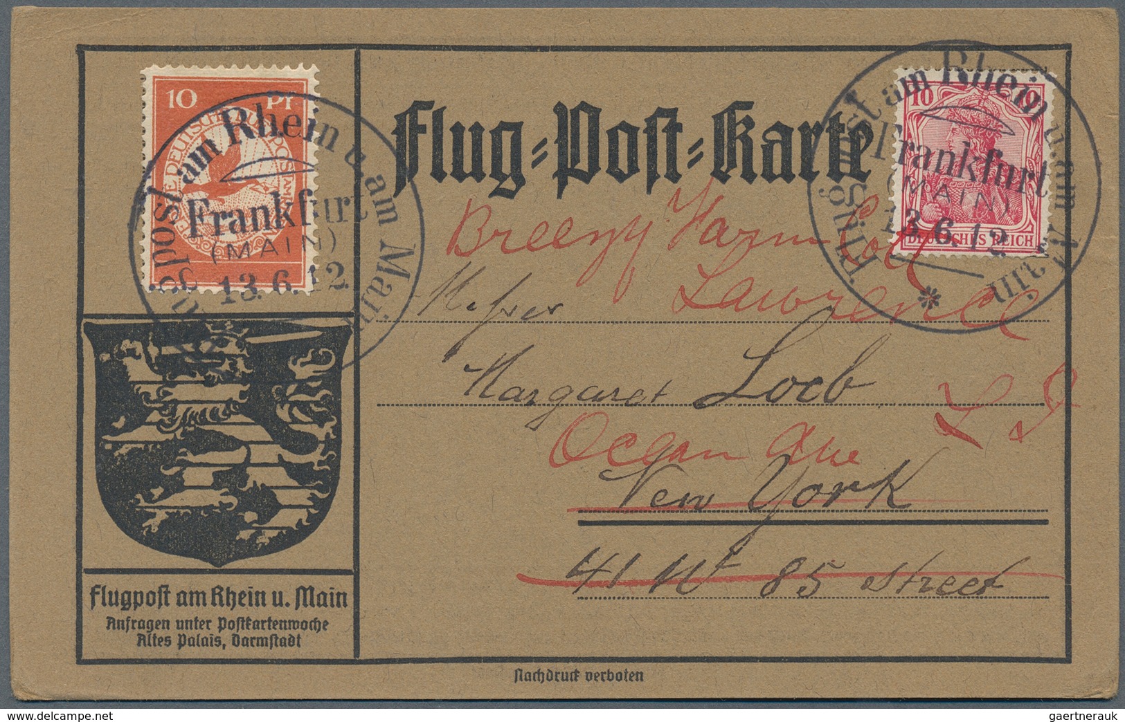 24843 Zeppelinpost Deutschland: 1912, umfangreiche Sammlung "Flugpost Rhein/Main" mit ca. 135 Karten mit d