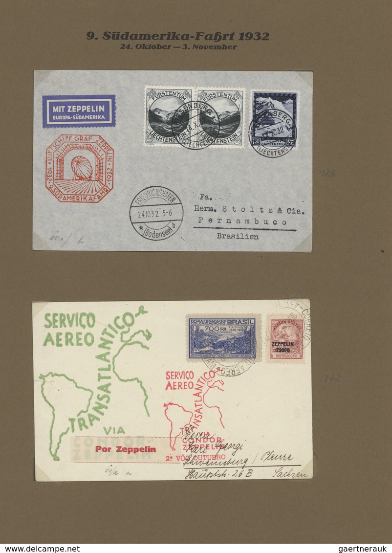 24846 Zeppelinpost Deutschland: 1930/1937, Umfangreiche Sammlung Mit Ca. 275 Briefen Und Karten Inkl. Weni - Poste Aérienne & Zeppelin