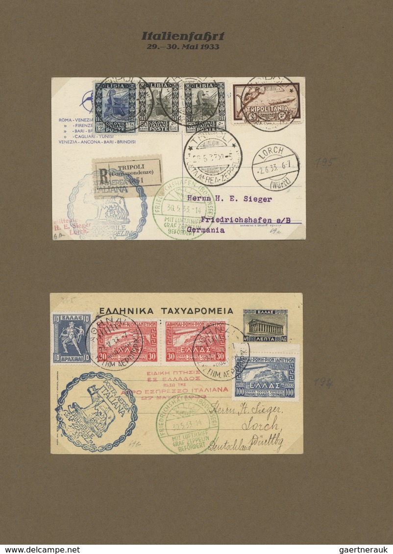 24846 Zeppelinpost Deutschland: 1930/1937, Umfangreiche Sammlung Mit Ca. 275 Briefen Und Karten Inkl. Weni - Poste Aérienne & Zeppelin