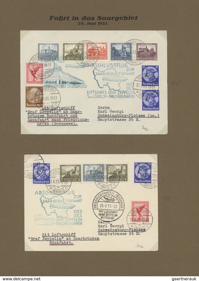 24846 Zeppelinpost Deutschland: 1930/1937, Umfangreiche Sammlung Mit Ca. 275 Briefen Und Karten Inkl. Weni - Poste Aérienne & Zeppelin