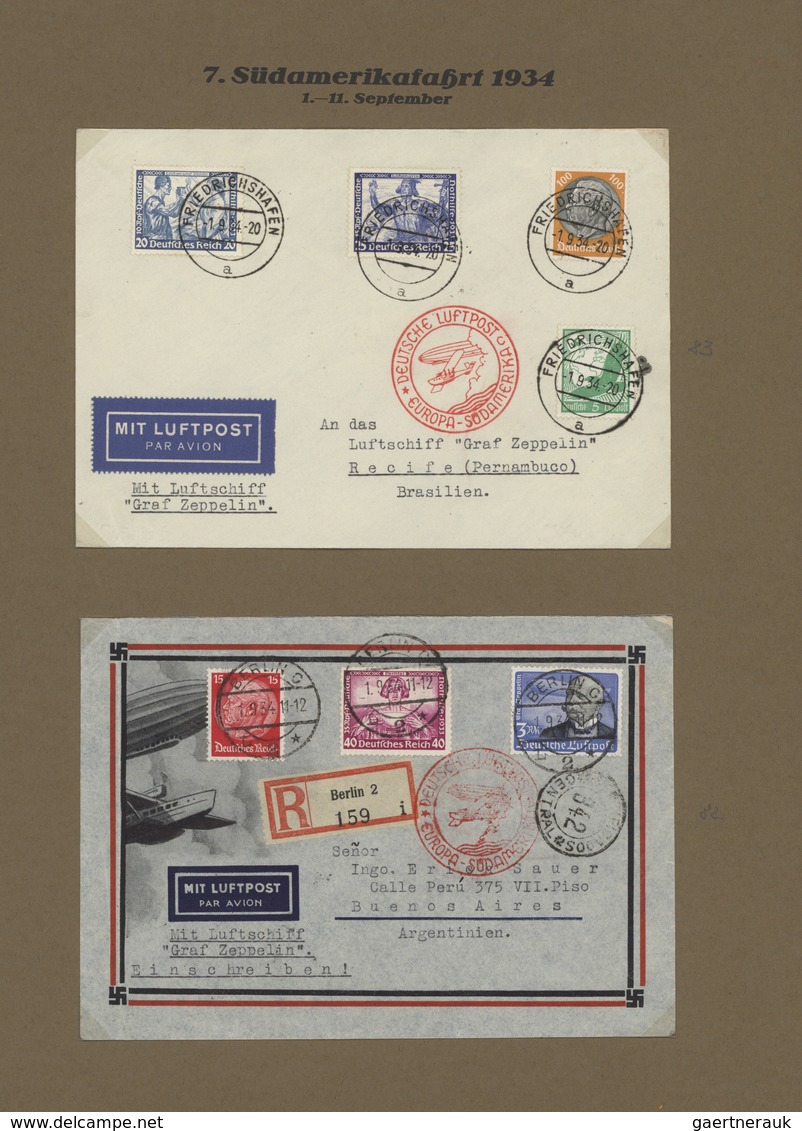 24846 Zeppelinpost Deutschland: 1930/1937, umfangreiche Sammlung mit ca. 275 Briefen und Karten inkl. weni