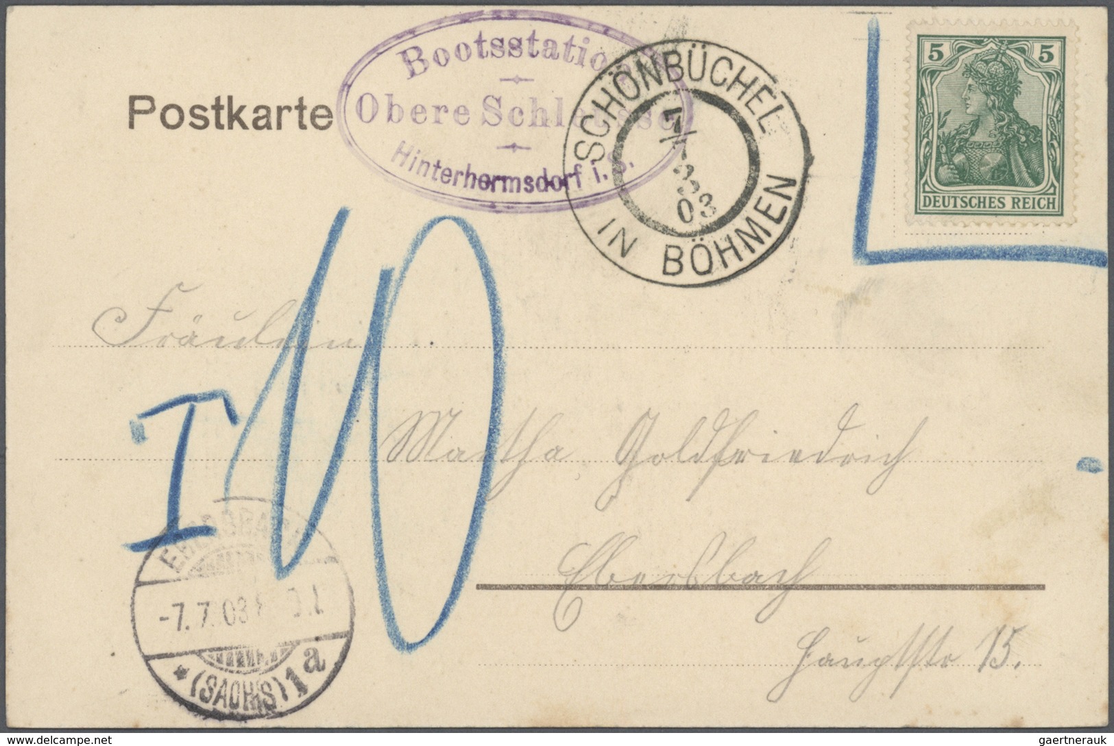 24852 Schiffspost Deutschland: ab 1896 Partie Schiffahrt auf der Elbe, Donau, Rhein, sowie viele Starnberg