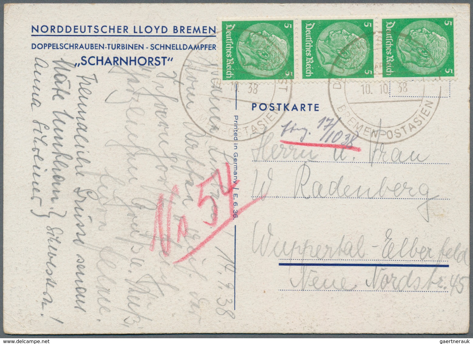24853 Schiffspost Deutschland: 1899/1937, Kleine Kollektion Von 14 Belegen Betreffend Die Reisen Von DAMPF - Lettres & Documents