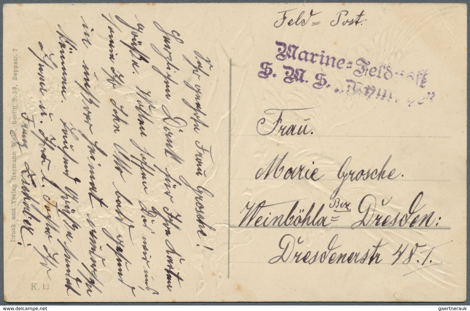 24856 Deutsche Schiffspost - Marine: 1890/1918, Partie Von Ca. 90 Belegen Aus Den Verschiedensten Regionen - Autres & Non Classés