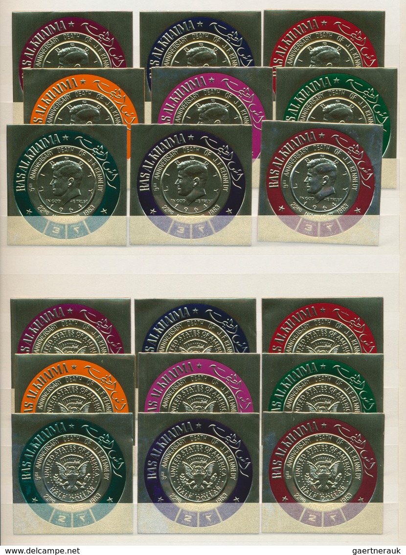 24908 Thematische Philatelie: 1960's/70's GOLD & SILVER STAMPS: Collection Of About 40 Souvenir Sheets And - Non Classés