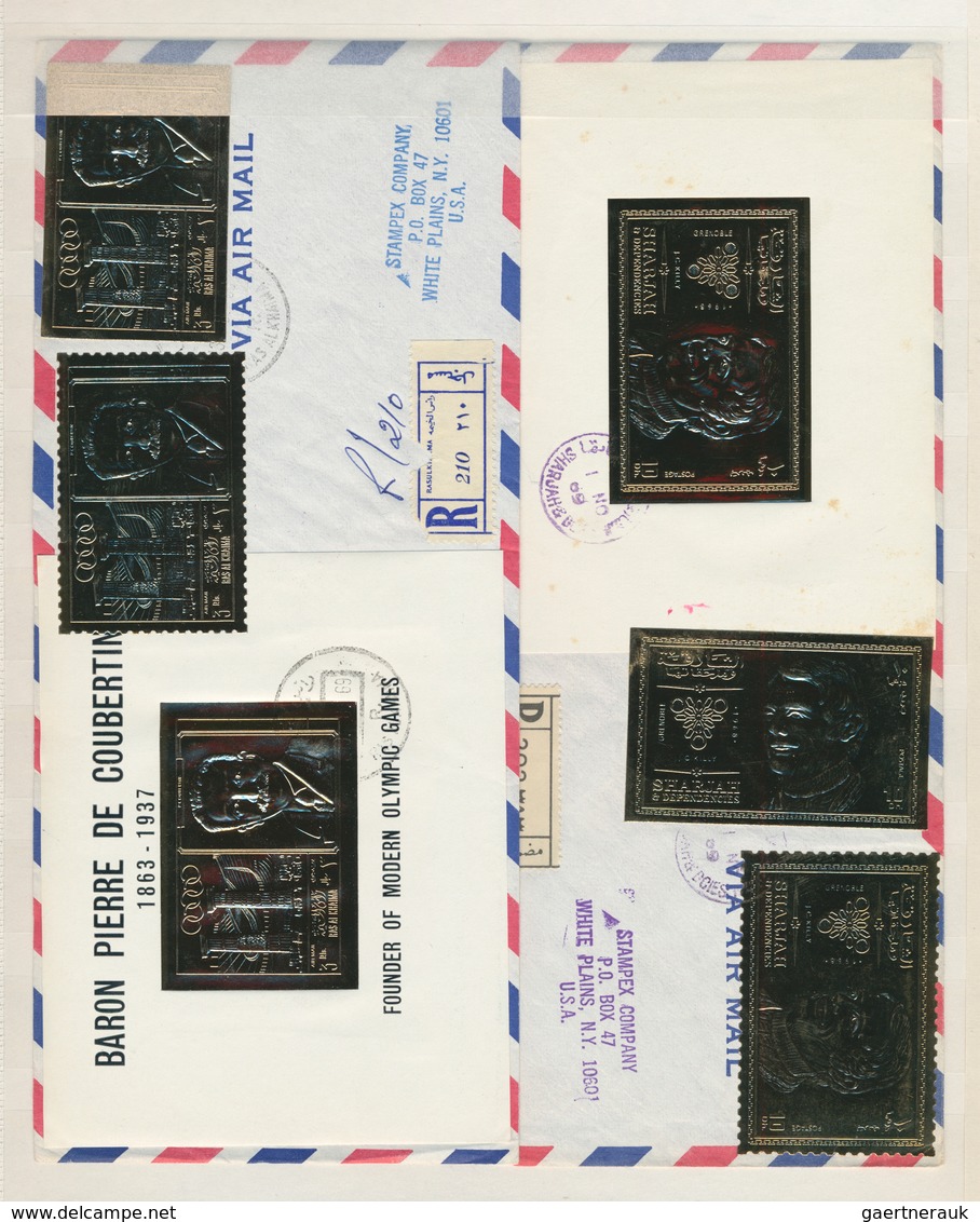 24909 Thematische Philatelie: 1960's/70's GOLD & SILVER STAMPS: Collection Of More Than 40 Souvenir Sheets - Non Classés
