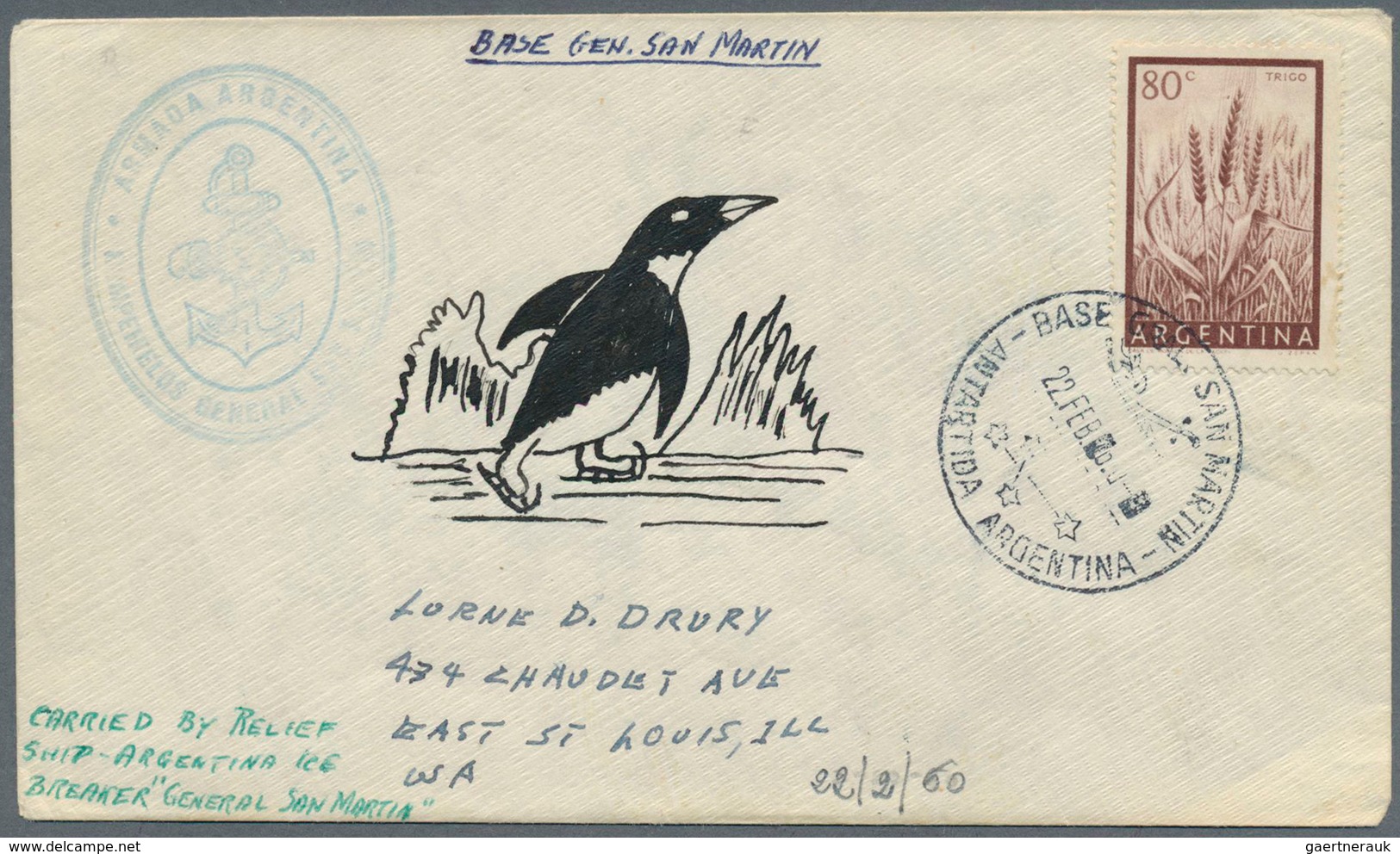 24946 Thematik: Antarktis / Antarctic: 1948/1987, Collection Of Apprx. 200 Covers Bearing Argentinian Fank - Autres & Non Classés