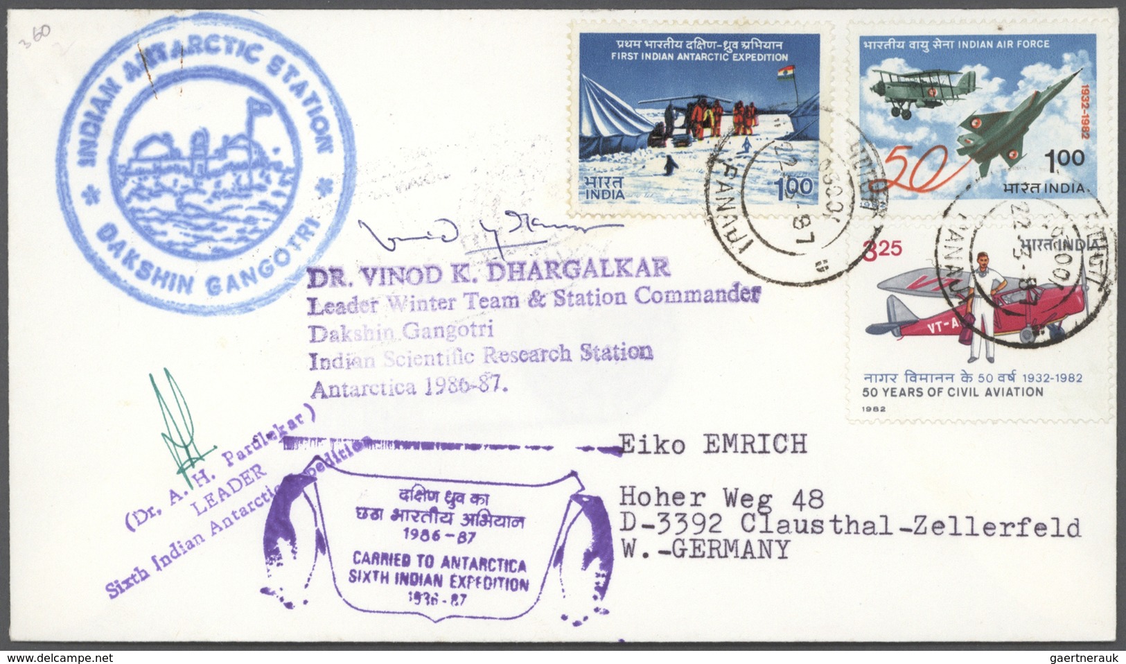 24955 Thematik: Antarktis / Antarctic: 1983/2009, INDIAN ANTARCTIC RESEARCH, Assortment Of Apprx. 100 Cove - Autres & Non Classés