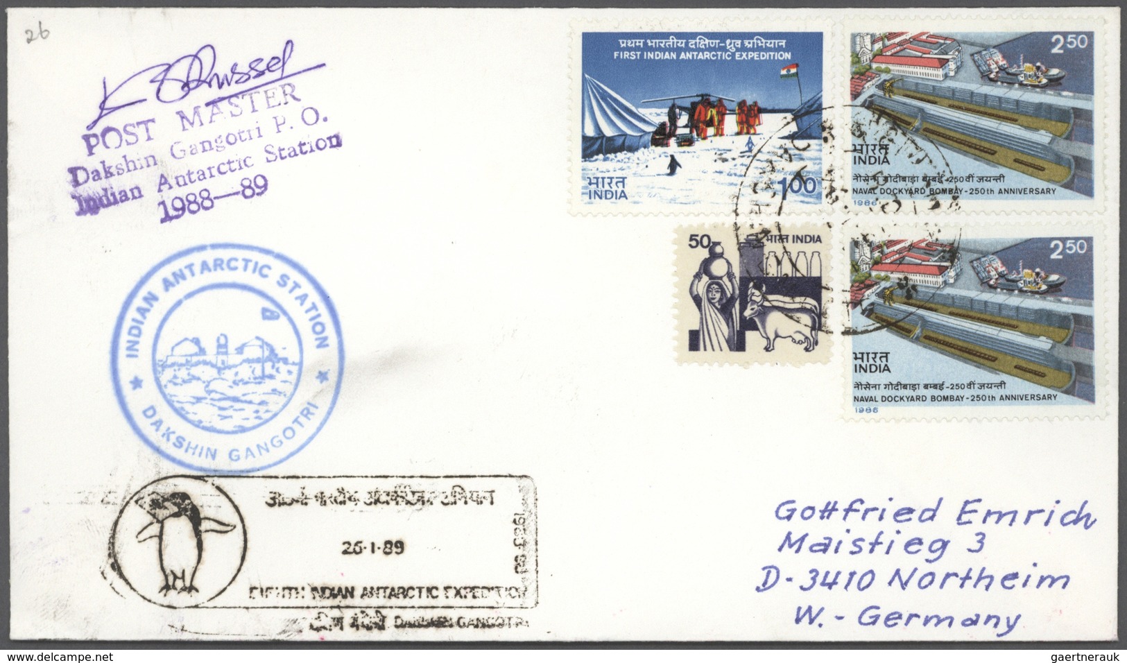 24955 Thematik: Antarktis / Antarctic: 1983/2009, INDIAN ANTARCTIC RESEARCH, Assortment Of Apprx. 100 Cove - Autres & Non Classés