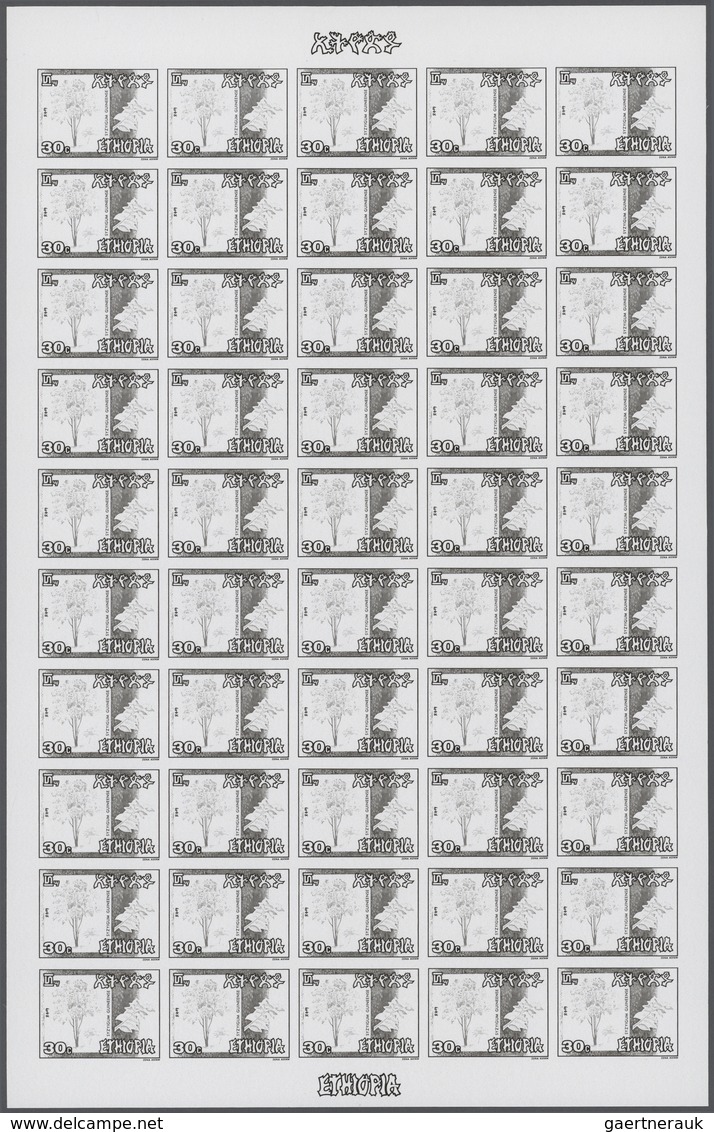 24987 Thematik: Bäume / Trees: 1986, Ethiopia. Progressive Proofs Set Of Sheets For The Issue INDIGENOUS T - Arbres