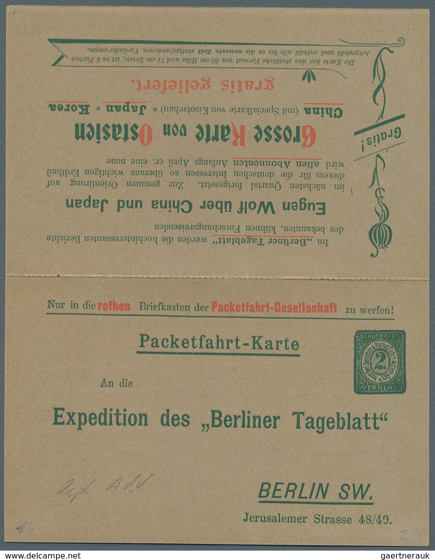 25012 Thematik: Druck-Zeitung / printing-newspaper: Ab 1890, Sammlung von 48 Ganzsachen von diversen BERLI