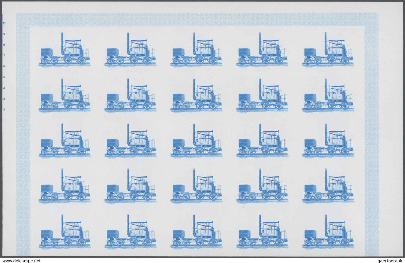 25022 Thematik: Eisenbahn / railway: 1980, Zaire. Progressive proofs set of sheets for the complete issue