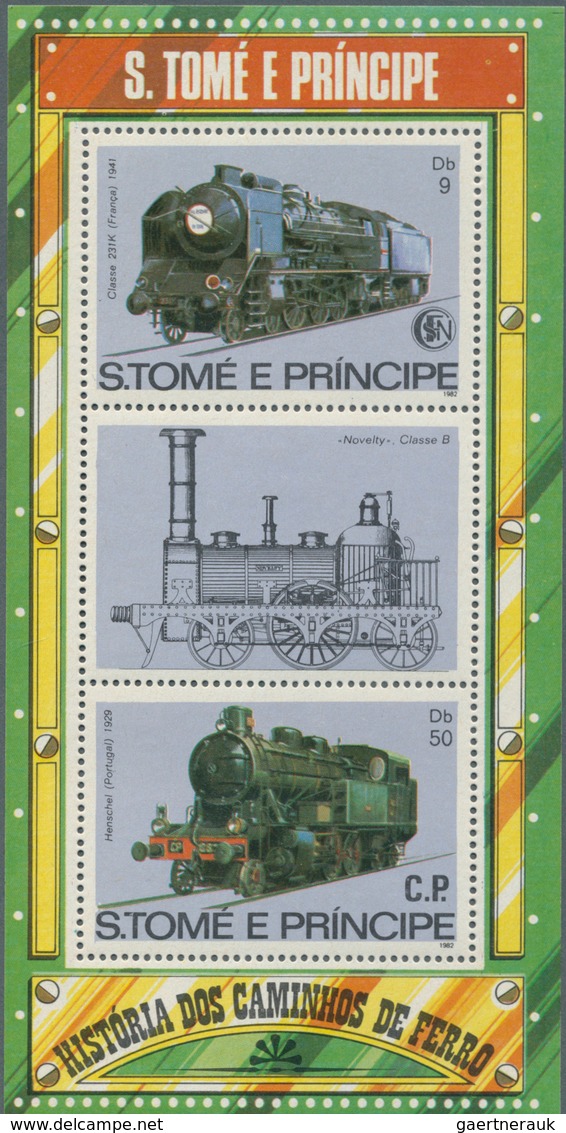 25025 Thematik: Eisenbahn / Railway: 1982, SAO TOME E PRINCIPE: Locomotives Set Of Three Perforated Specia - Trains