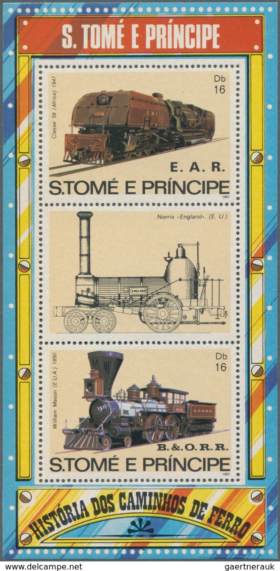 25025 Thematik: Eisenbahn / Railway: 1982, SAO TOME E PRINCIPE: Locomotives Set Of Three Perforated Specia - Trains