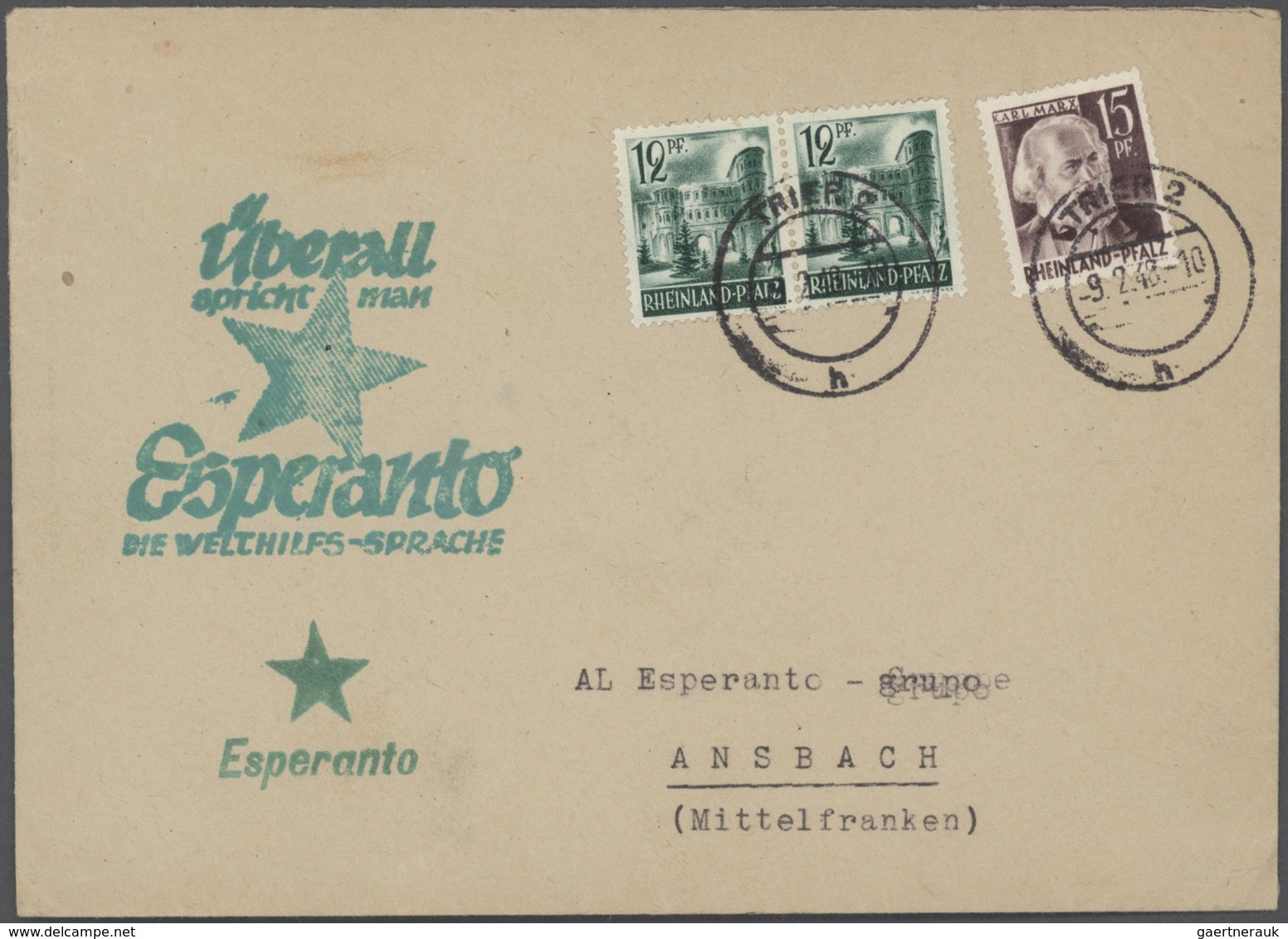 25032 Thematik: Esperanto: 1923/1989 (ca.), sehr interessante Partie mit 160 Briefen und Karten europäisch