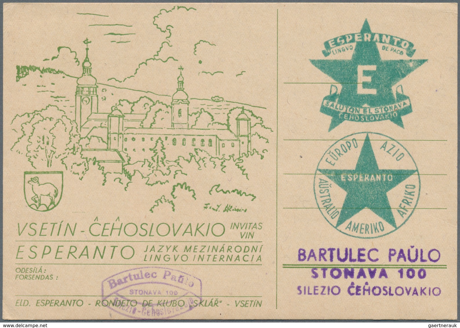 25033 Thematik: Esperanto: 1948/1970 (ca.), 90 Interesting Postcards And Stationaries, Mostly Sent To Or F - Esperanto