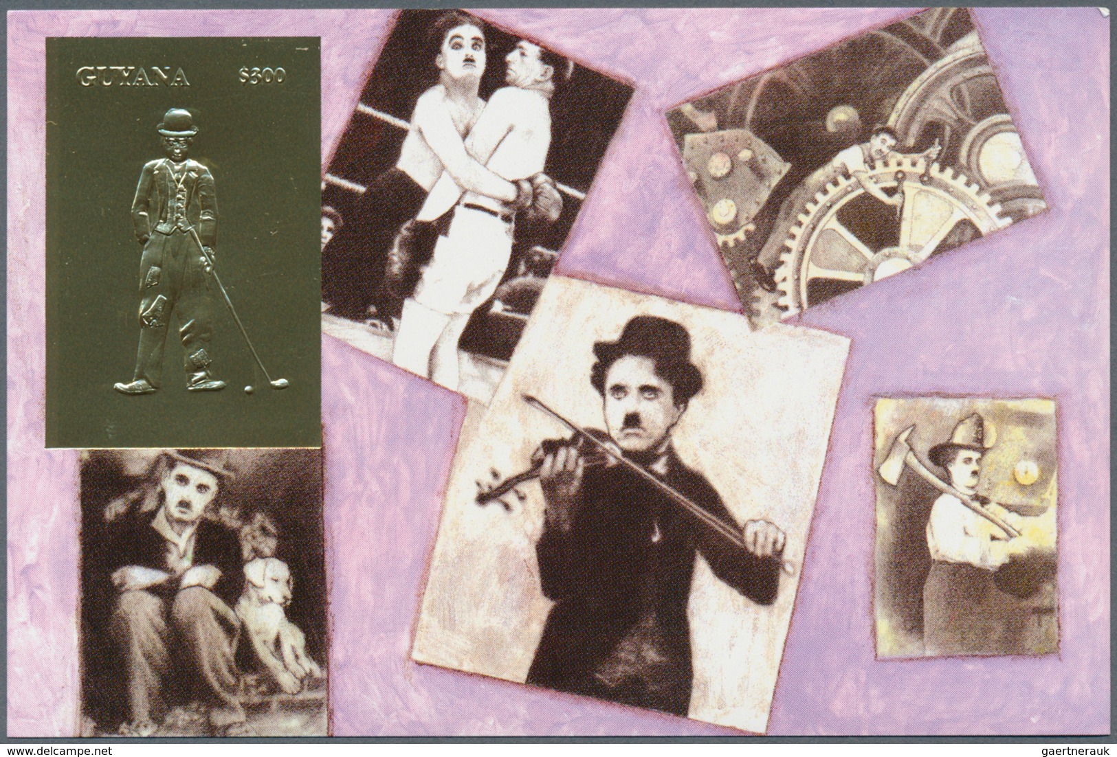 25046 Thematik: Film / Film: 1994, Guyana. CHARLY CHAPLIN BIRTHDAY CENTENARY. Lot Of 100 SILVER Blocks And - Cinéma