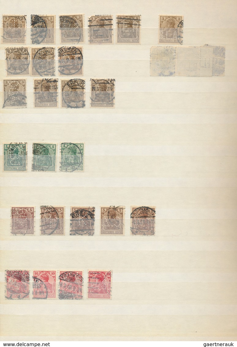 25050 Thematik: Firmenlochung / Perfins: 1880/1960 (ca.), Accumulation Of Apprx. 860 Stamps With Perfins, - Non Classés